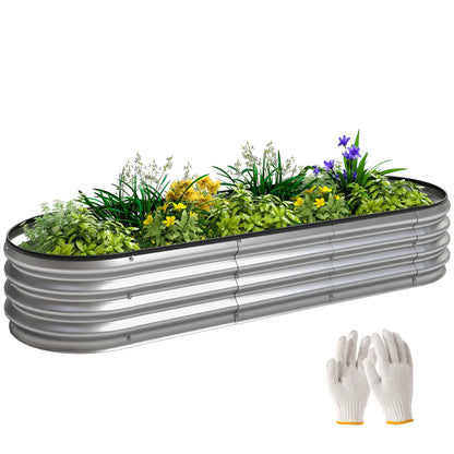 Galvanized Raised Garden Bed, 6 x 2 x 1 ft, Silver Galvanized Planter Boxes at Gallery Canada