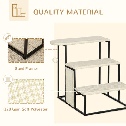 20 3-Step Cat Stairs, Carpeted Ladder Ramp, Scratching Board, Cream White Dog Stairs at Gallery Canada