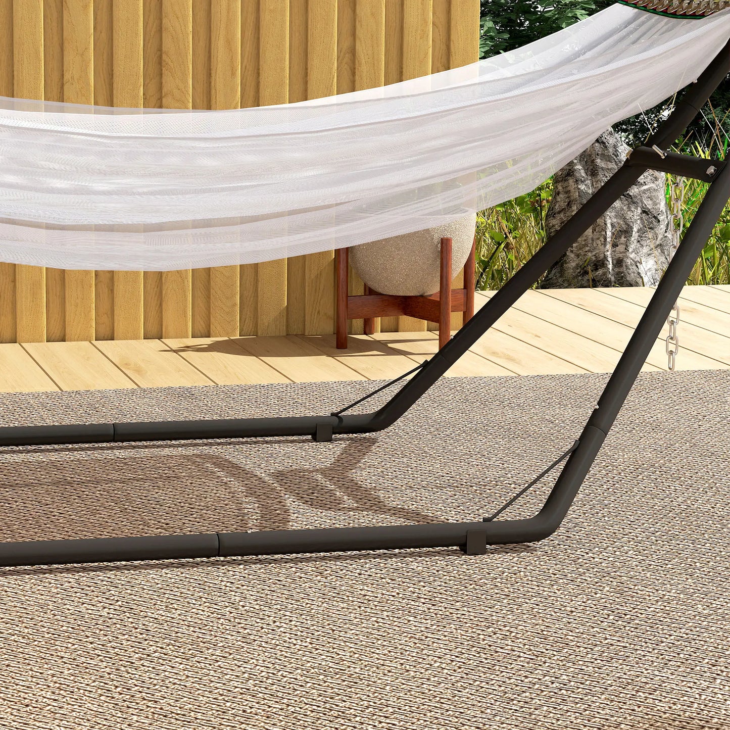Steel Hammock Stand, Adjustable Height, 109.4", Black Hammock Stands at Gallery Canada