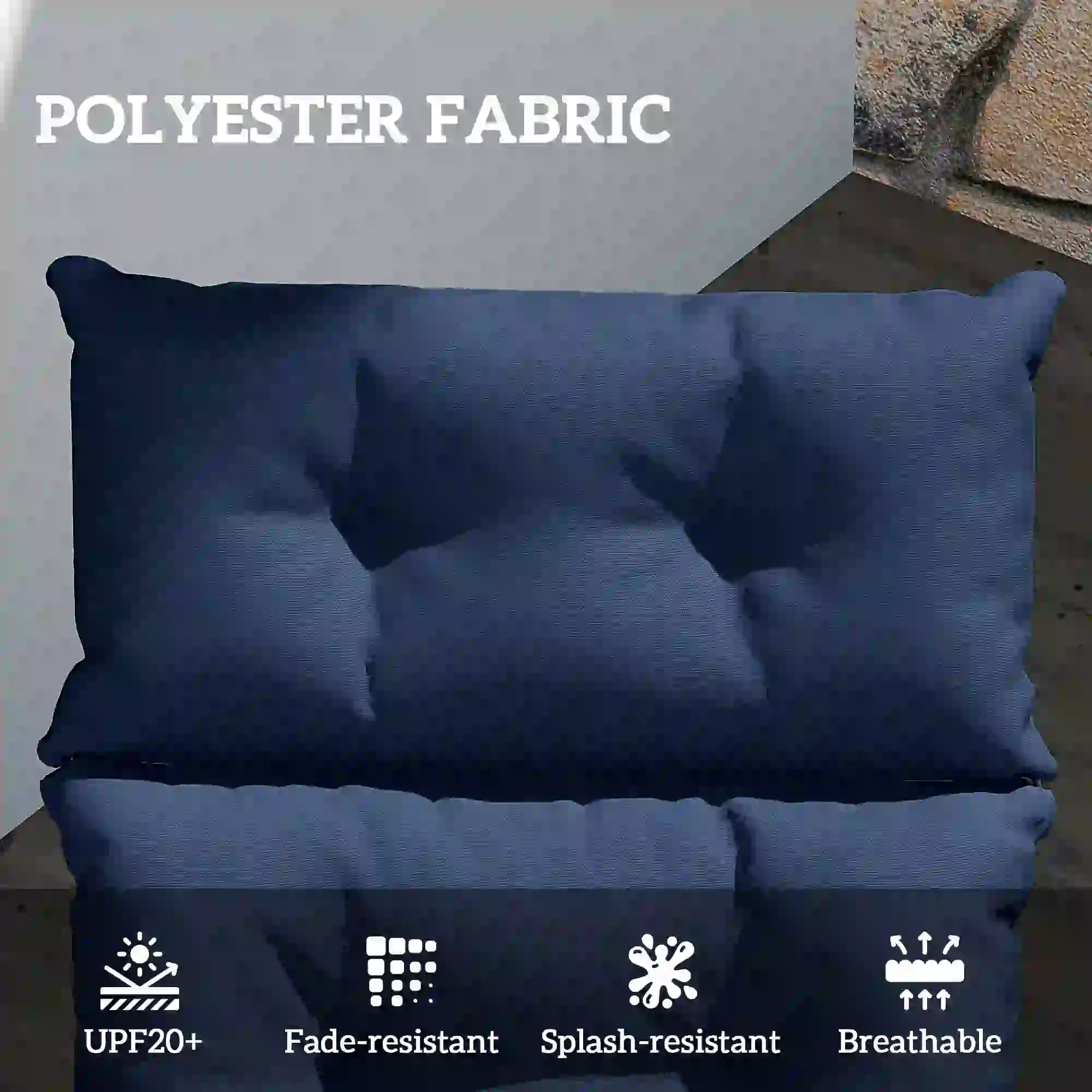 Tufted Thick Outdoor Chaise Lounge Cushion, 74.8