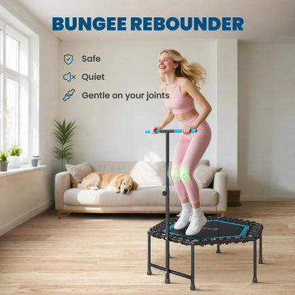 45" Rebounder Trampoline for Adults, Adjustable Handle, Blue Trampolines at Gallery Canada