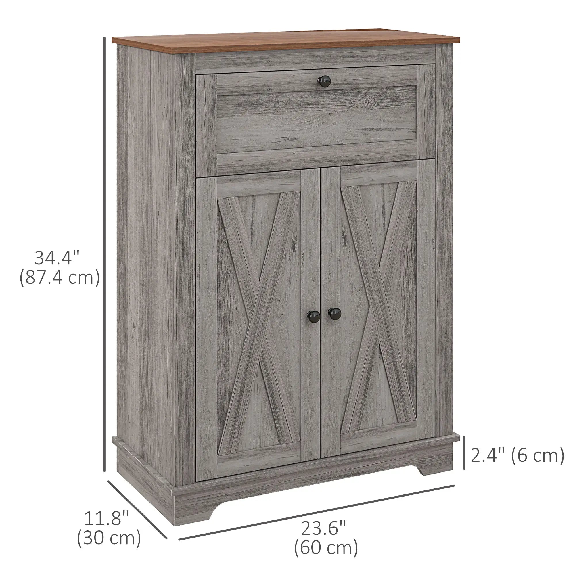Farmhouse Storage Cabinet With Doors, Drawer, Grey Wash Storage Cabinets at Gallery Canada