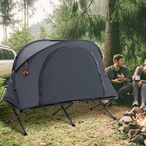 Camping Tent Cot, Folding Tent Shelter, Self-Inflating Air Mattress, Carry Bag, 1 Person