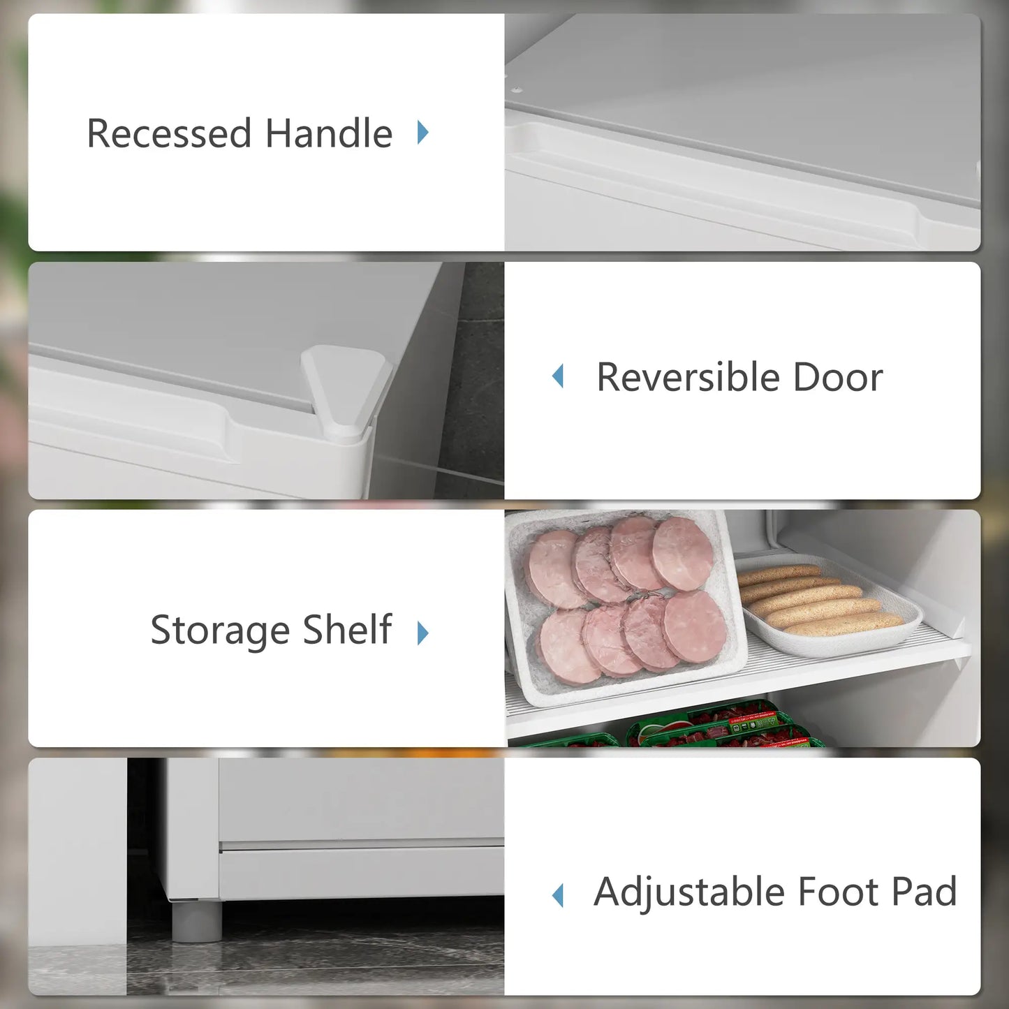 3 Cu.Ft Upright Freezer, Reversible Door, Adjustable Thermostat, White Small Kitchen Appliances at Gallery Canada