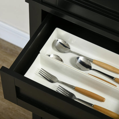 72" Kitchen Pantry Cabinet, 4-Door with Drawer, Adjustable Shelves, Black Kitchen Pantry Cabinets at Gallery Canada