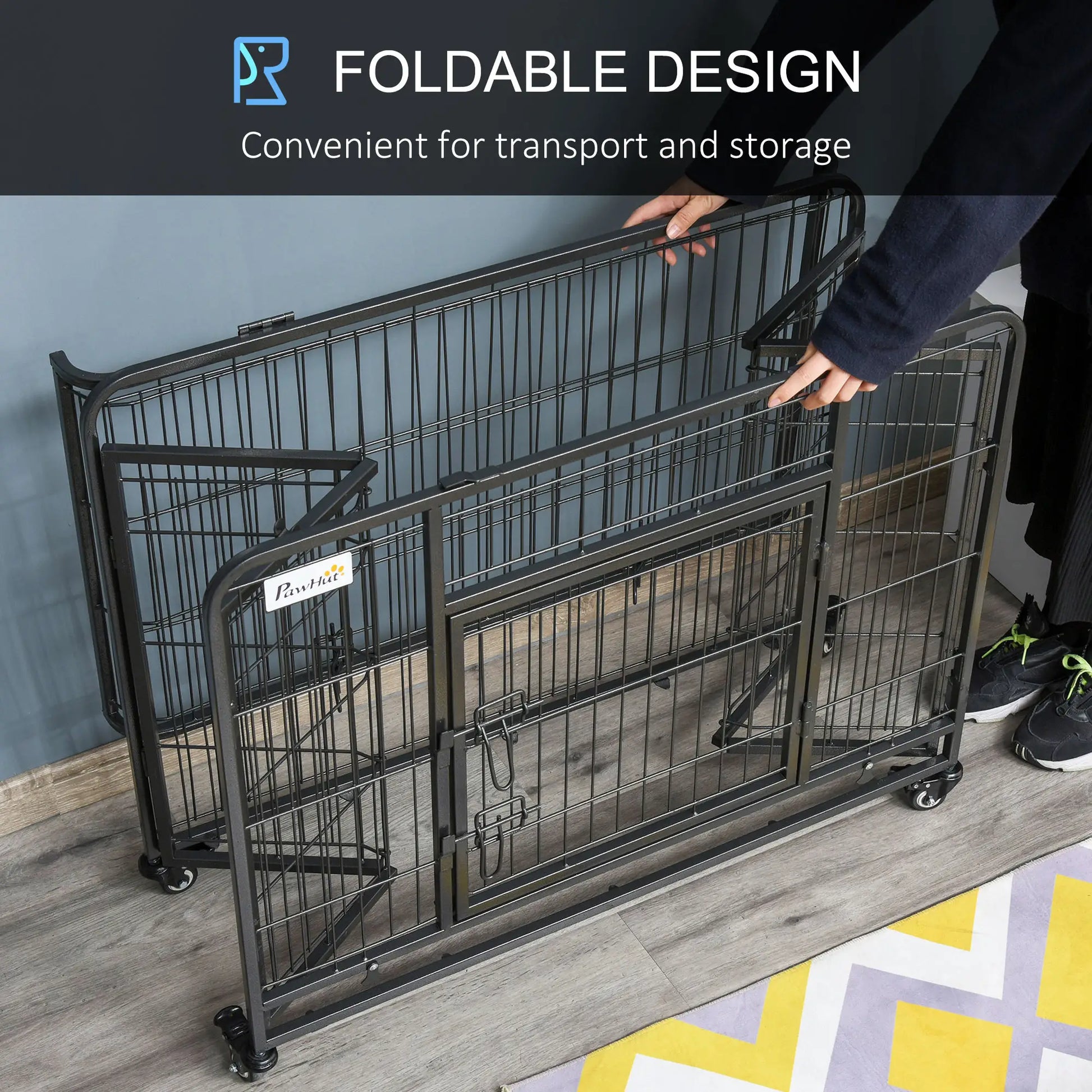 Heavy Duty Folding Dog Crate, Medium Size, 37" x 23" x 27" Houses, Kennels & Pens at Gallery Canada