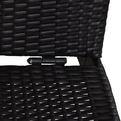 Foldable Rattan Chaise Lounge, Reclining Backrest, PE Wicker, Outdoor, Beige Chaise Loungers at Gallery Canada