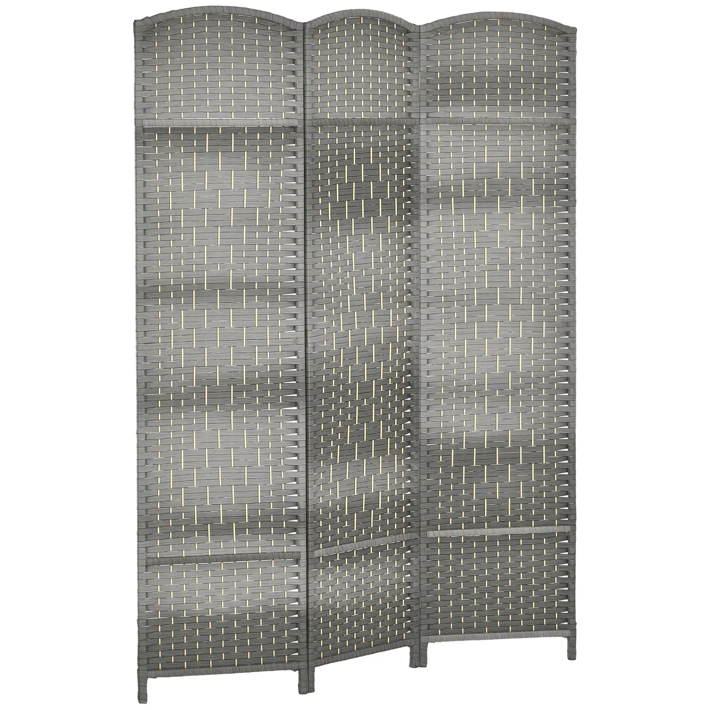6 Ft Tall Folding Room Divider, 3 Panel Portable Privacy Screen, Mixed Grey Room Dividers at Gallery Canada
