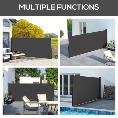 13' x 5' Retractable Side Awning, Outdoor Privacy Screen, Black Retractable Side Awning at Gallery Canada