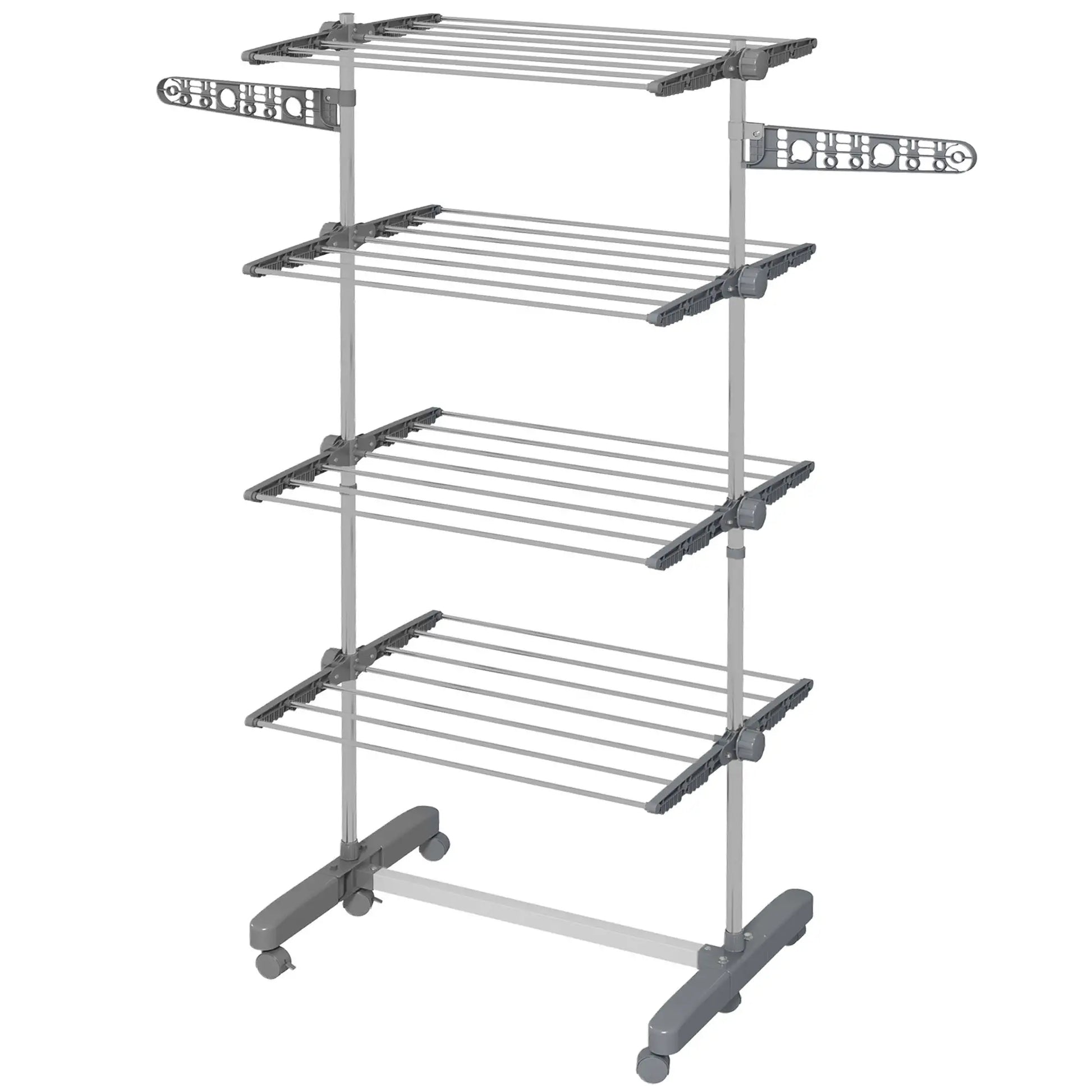Stainless Steel Folding Clothes Drying Rack, Side Wings, Castors, Indoor Outdoor, Grey Bath Accessories at Gallery Canada
