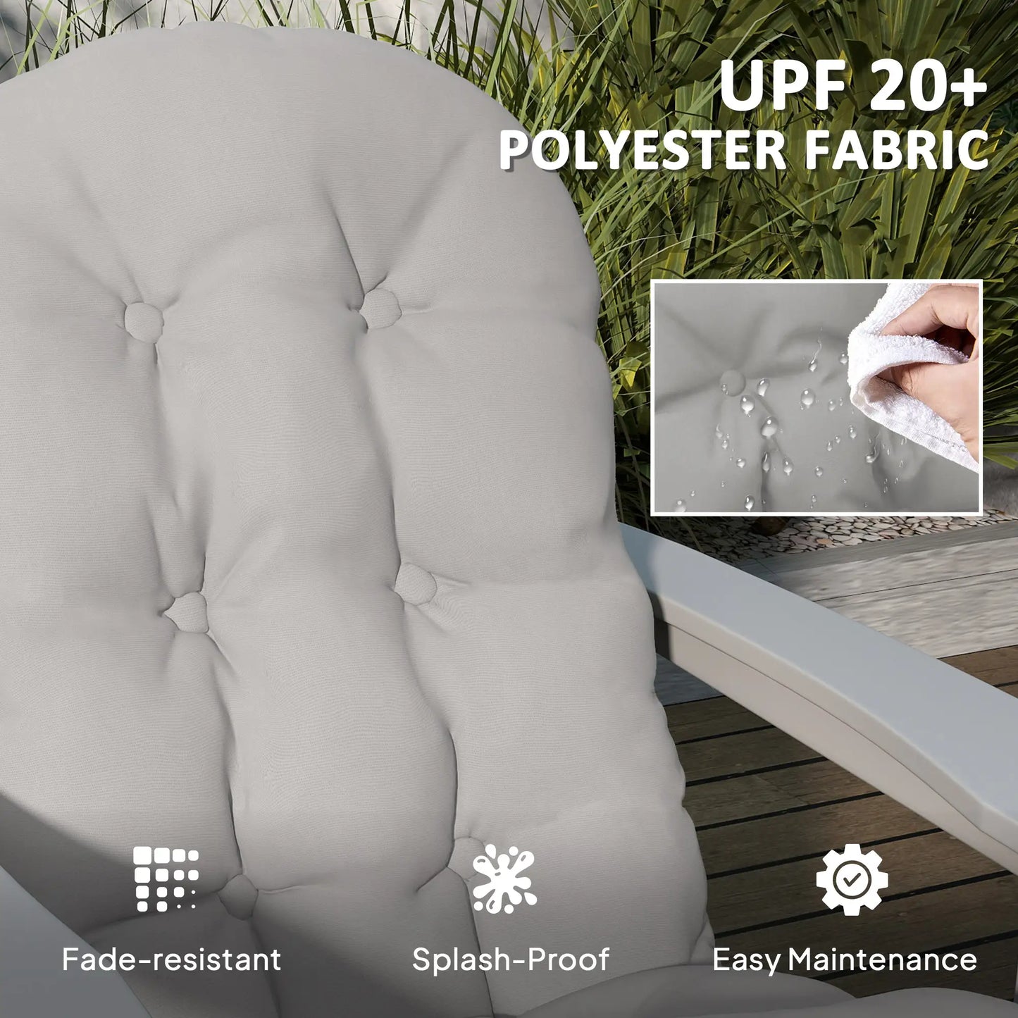 Adirondack Chair Cushions, Set of 2, Light Grey Patio Chair Cushions at Gallery Canada