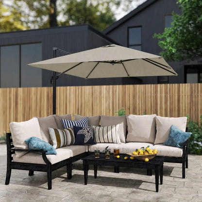 Pergola en aluminium à cantilever de 8 pieds, rotation à 360°, gris foncé