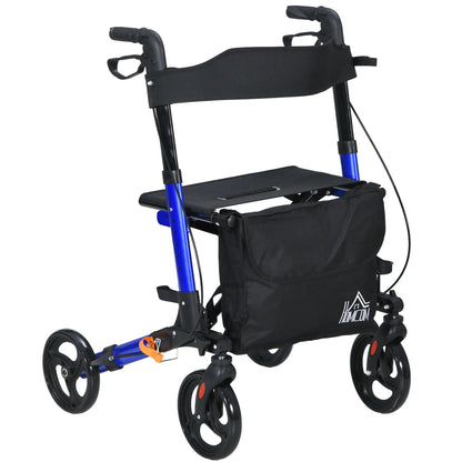 Senior Rollator with Seat, Back, Cane Holder, Adjustable Handle, Blue Knee Walker & Wheelchair Ramps at Gallery Canada