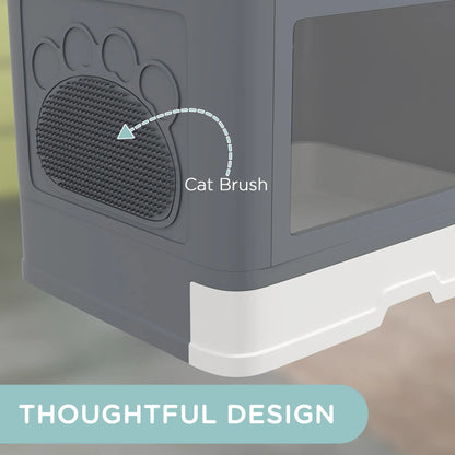 Cat Litter Box, Front Enter Top Exit, Pull Out Tray, Easy Clean, Grey Cat Litter Box Enclosures at Gallery Canada