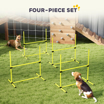 Set of 4 Dog Agility Training Jump Bars, Adjustable, Yellow Dog Agility Training Equipment at Gallery Canada