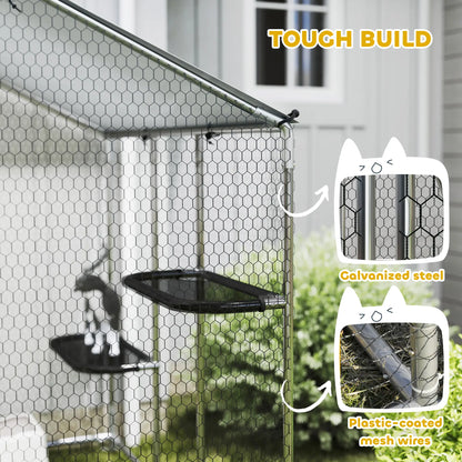 Large Catio Outdoor Cat Enclosure, Waterproof Cover, 94.5" W, Walk-in Patio Outdoor Cat Enclosures at Gallery Canada