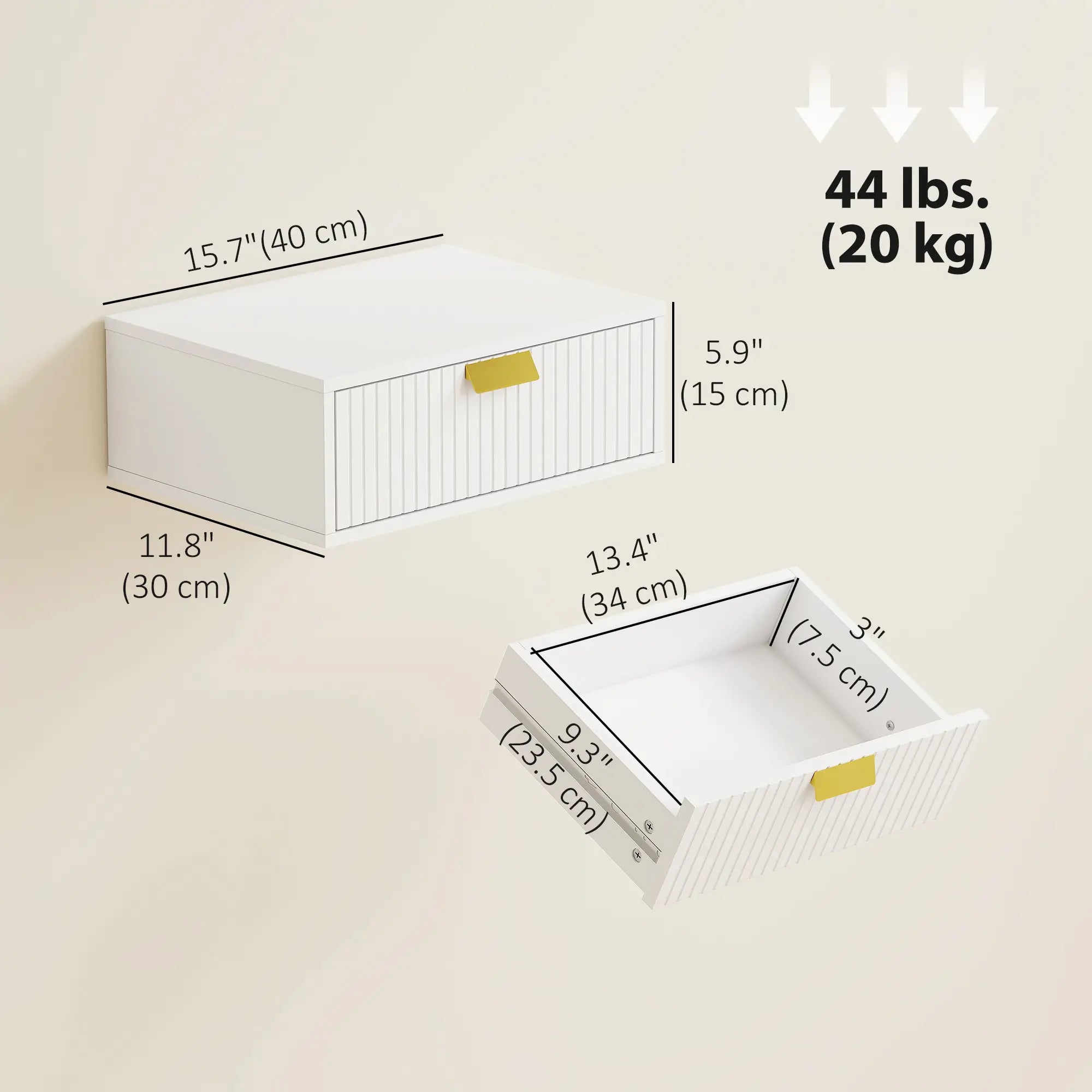 Floating Nightstands Set Of 2, Wall Mounted Bedside Tables, White Bedside Tables at Gallery Canada