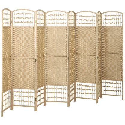 8 Panel Folding Room Divider, Portable Privacy Screen, Natural Room Dividers at Gallery Canada