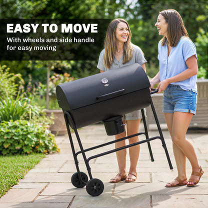 Charcoal BBQ Smoker, 420 sq.in. Cooking Area, Wheels, Ash Catcher, Black Charcoal BBQ Grils at Gallery Canada
