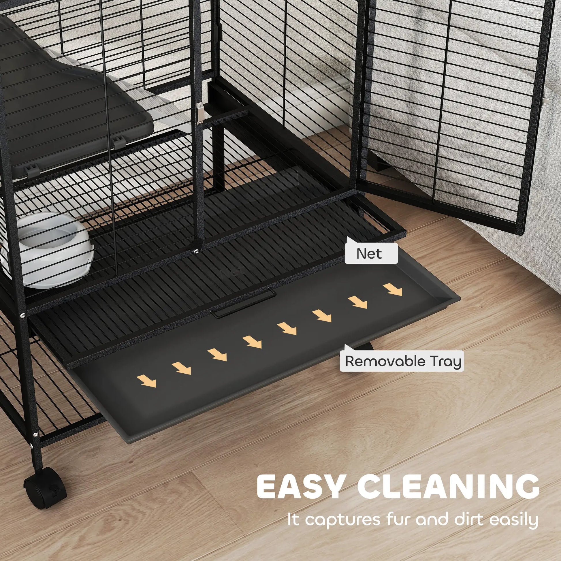 Small Animal Cage 34"H, Removable Tray, Storage Shelf, Black Houses & Habitats at Gallery Canada