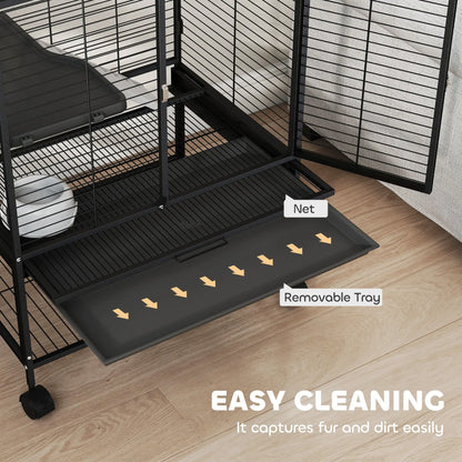 Small Animal Cage 34"H, Removable Tray, Storage Shelf, Black Houses & Habitats at Gallery Canada