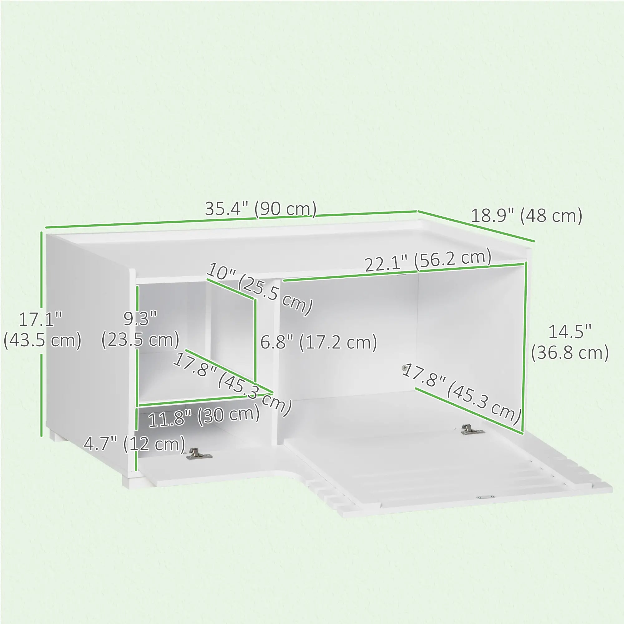 Hidden Cat Litter Box Furniture, With Storage and Side Table, White Cat Litter Box Enclosures at Gallery Canada