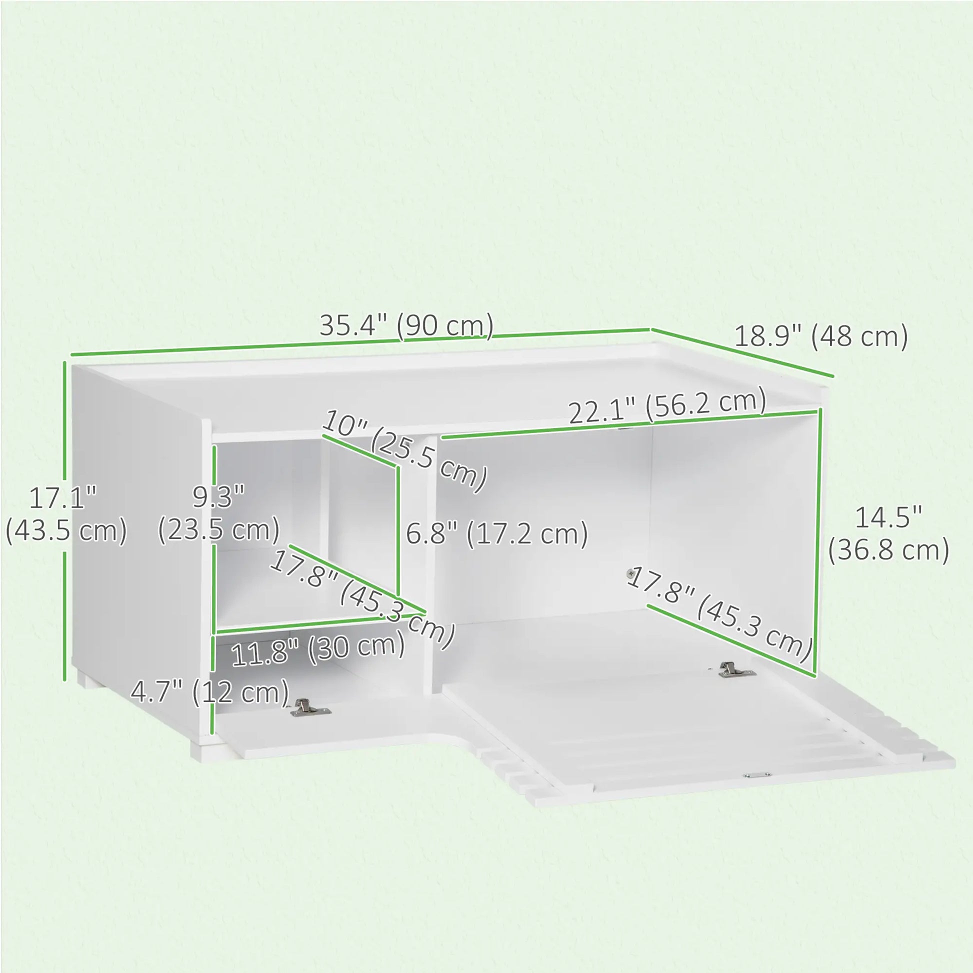 Hidden Cat Litter Box Furniture, With Storage and Side Table, White Cat Litter Box Enclosures at Gallery Canada