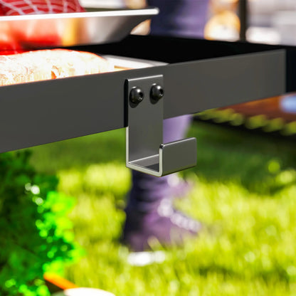 3-Shelf Outdoor Grill Cart, Stainless Steel Top, Movable BBQ Table, Charcoal Grey Outdoor Grill Carts at Gallery Canada