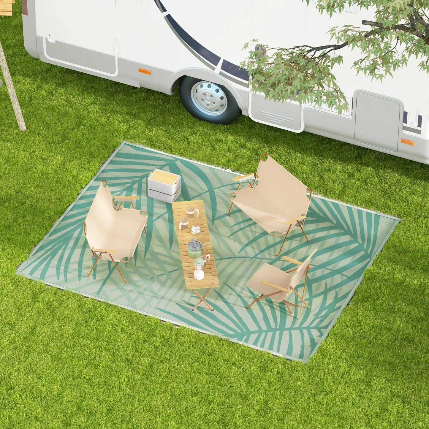 Reversible Outdoor Rug, 9' x 12', Waterproof, Portable RV Camping Carpet Garden Decor at Gallery Canada