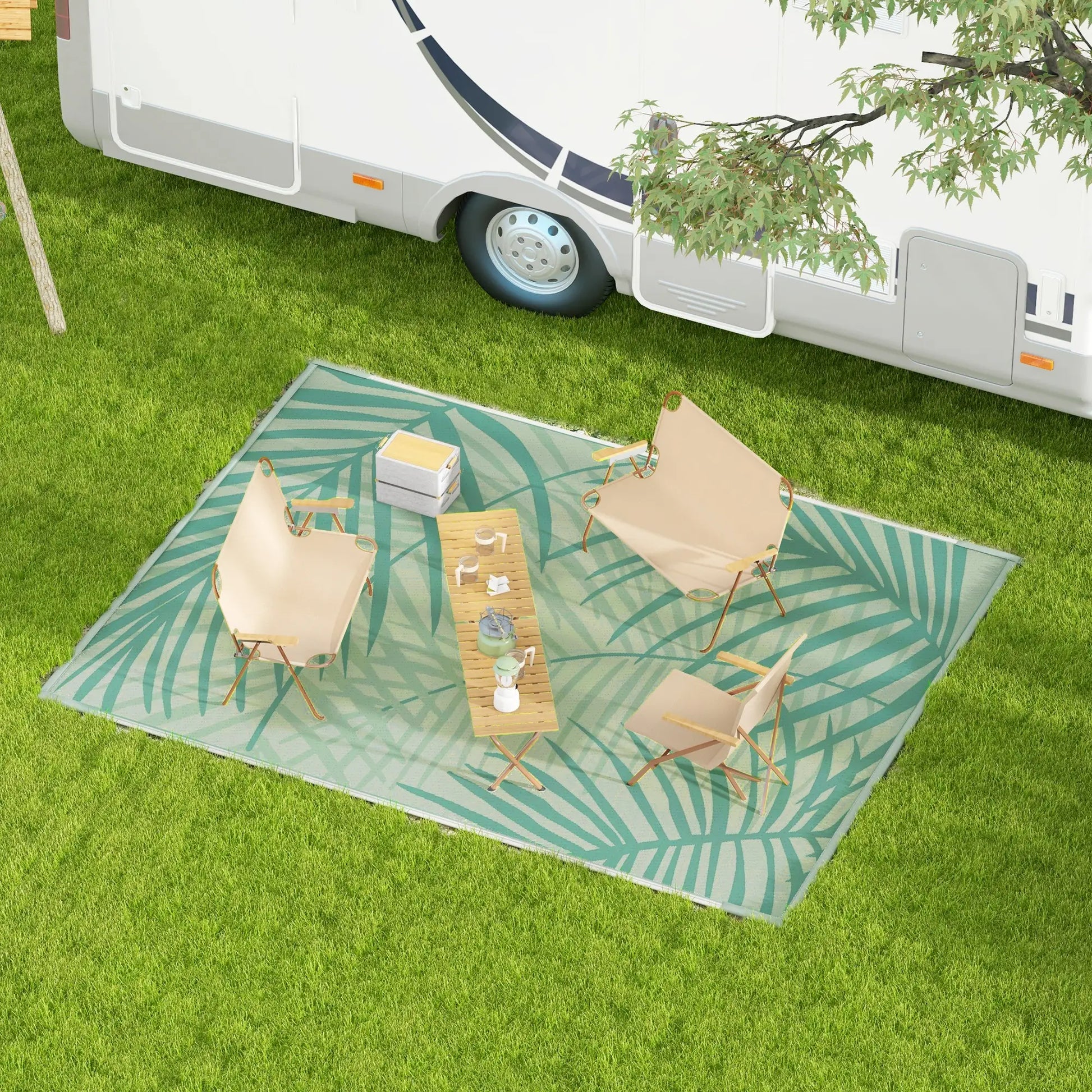 Reversible Outdoor Rug, 9' x 12', Waterproof, Portable RV Camping Carpet Garden Decor at Gallery Canada