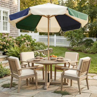 7.4 Ft Patio Umbrella, Wood-Effect Frame, Dark Green Sun Umbrellas at Gallery Canada