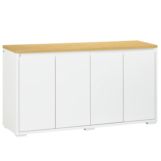 Sideboard Cabinet, Buffet Table, 2 Double Doors, Adjustable Shelves, White Bar Cabinets White, Natural at Gallery Canada