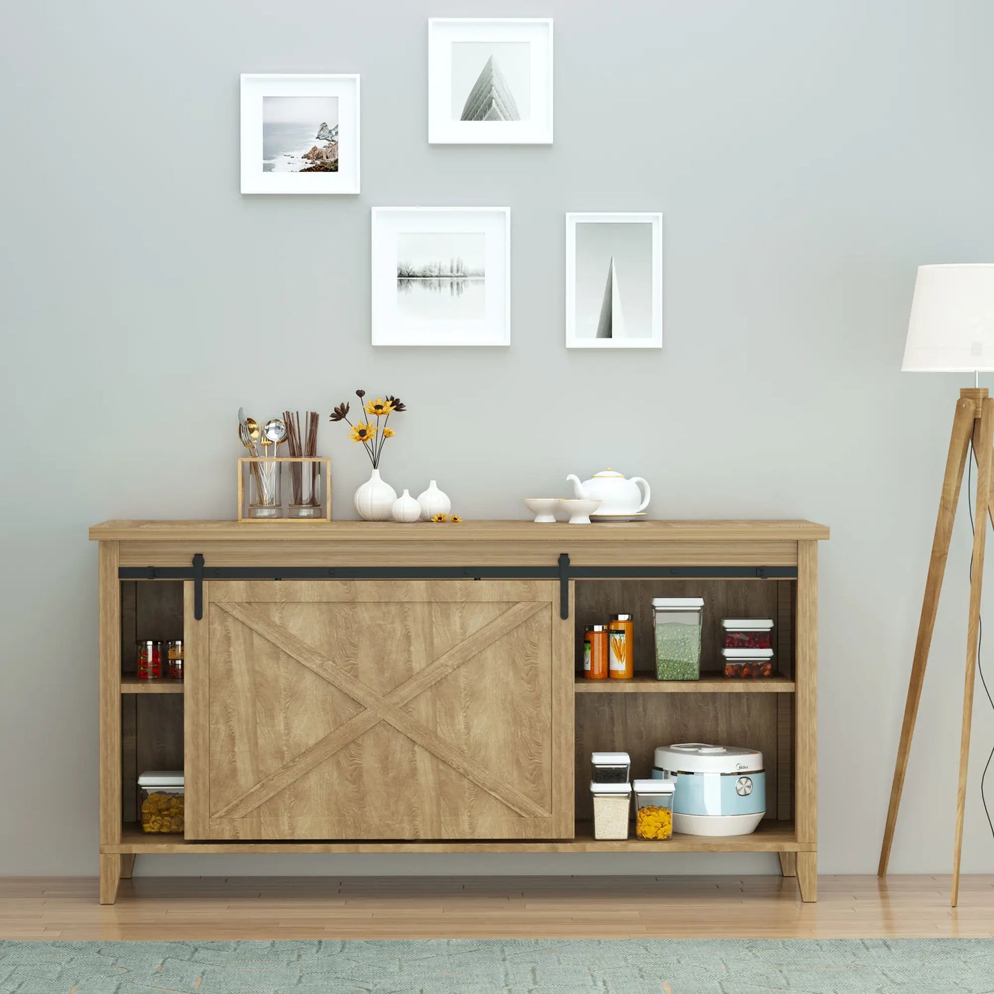 6FT Antique Sliding Barn Door Hardware Kit, Single Door, Coffee Door Hardware at Gallery Canada