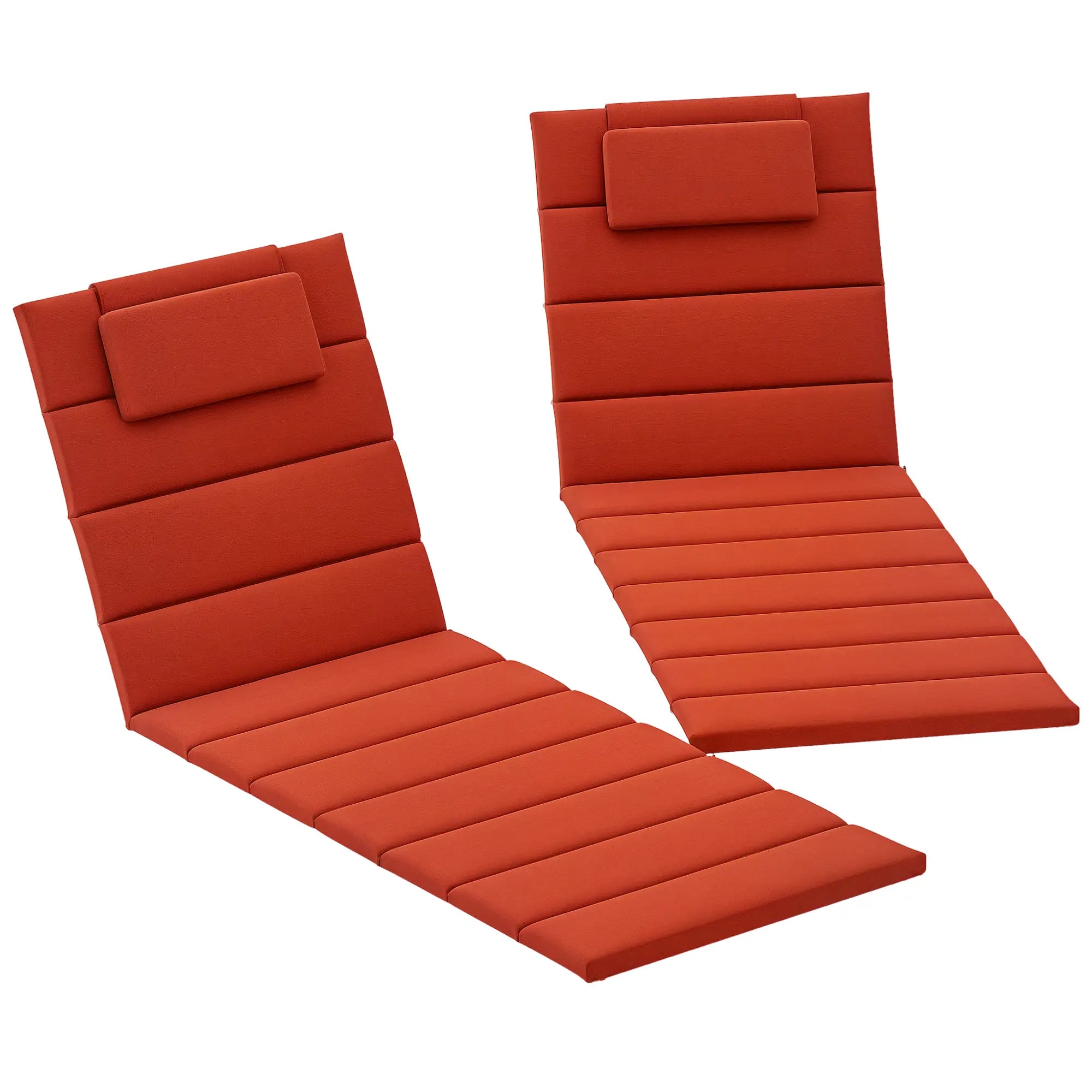 2PCs Patio Chaise Lounge Cushions, Foldable, UPF50+ 230gsm Olefin, 80