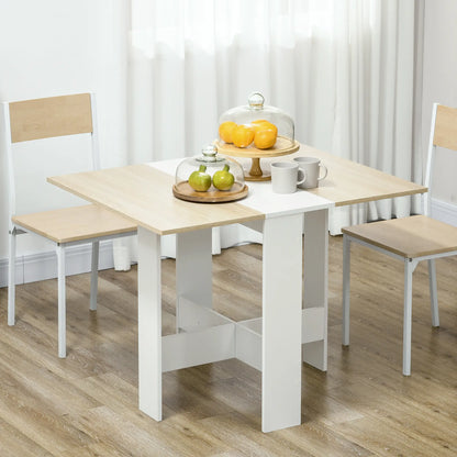 Drop Leaf Dining Table, Folding Wood Table, Multi-Use Side Table, White/Oak, White, Oak Bar Tables & Dining Tables at Gallery Canada