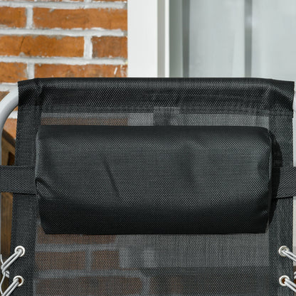 Folding Garden Chairs, Set of 2, Reclining Zero Gravity, Dark Grey Lounger Chairs at Gallery Canada