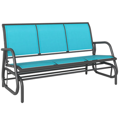 3-Seat Outdoor Glider Chair, Steel Frame, Sling Fabric, Blue Outdoor Gliders at Gallery Canada