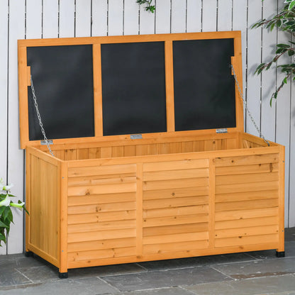 75 Gallon Wooden Storage Box Bench, Outdoor Garden Container, Yellow Patio Storage Boxes at Gallery Canada