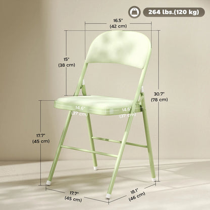 4 Pack Folding Chairs, Padded Velvet Seats, Steel Frame, Green Patio Chairs at Gallery Canada