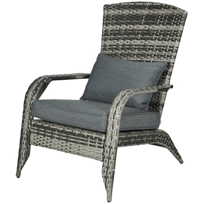Wicker Adirondack Chair, Outdoor PE Rattan, w/ Cushions, Grey Patio Chairs at Gallery Canada