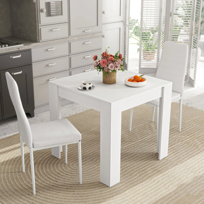 Square Dining Table Set for 2, PU Leather Chairs, White Dining Table Sets at Gallery Canada
