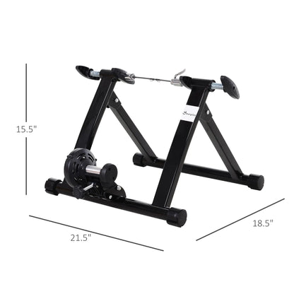 Foldable Indoor Bike Trainer, 26-28" & 700C Wheels, Black Bike Trainer Stands at Gallery Canada