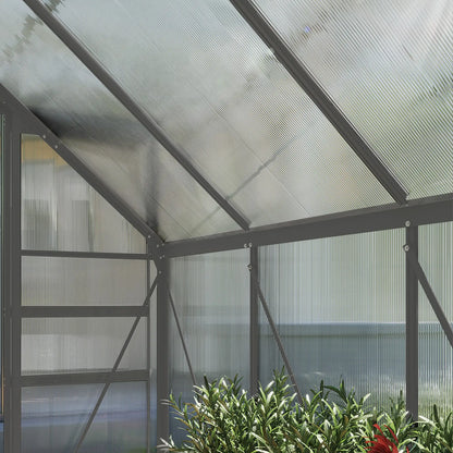6' x 8' x 6.5' Polycarbonate Greenhouse, Walk-in, Adjustable Roof Vent, Charcoal Grey Walk In Greenhouses at Gallery Canada