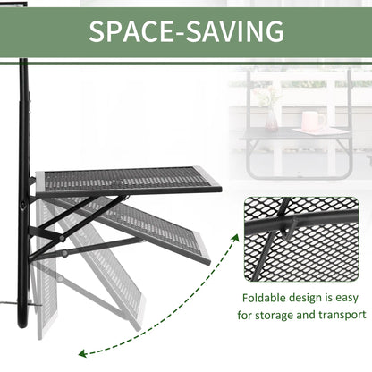 Metal Wall Mount Desk, Adjustable Folding Balcony Table, Black Balcony Table Hanging at Gallery Canada