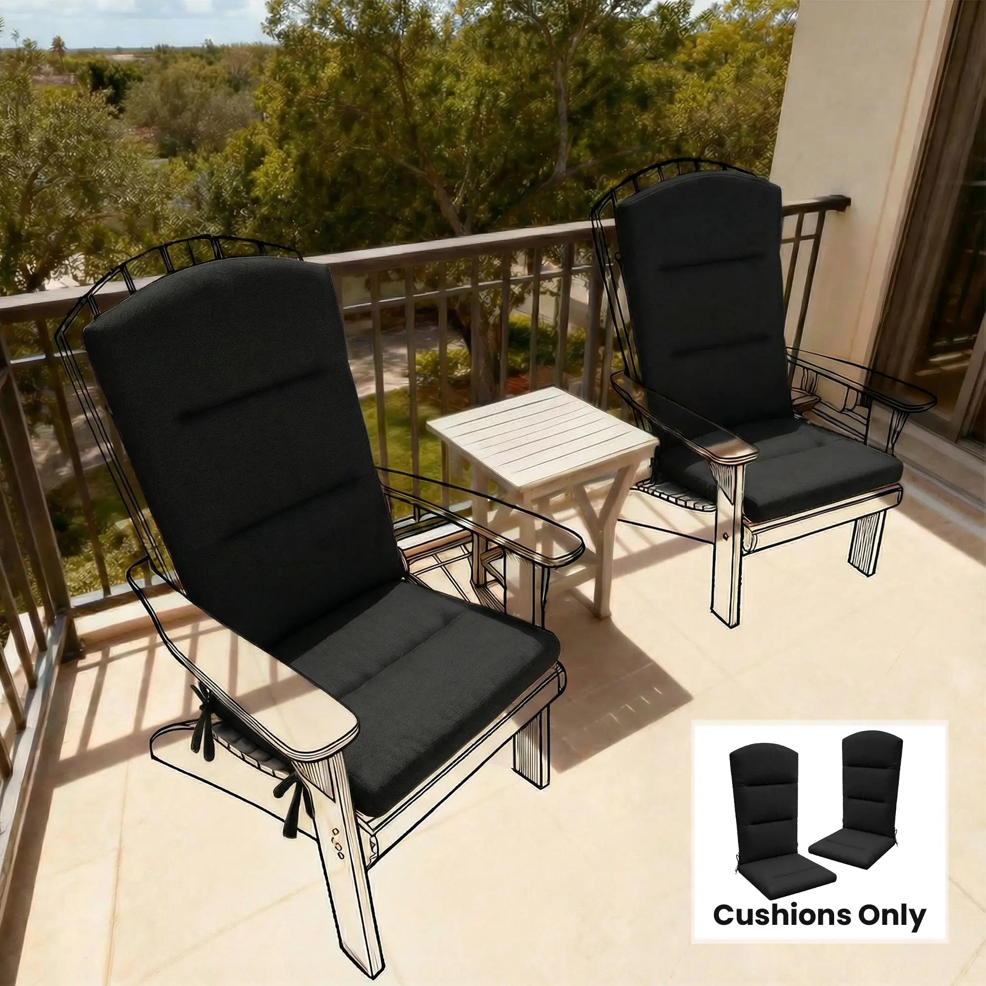 Patio Chair Cushion For Adirondack Chairs, Black Patio Chair Cushions at Gallery Canada