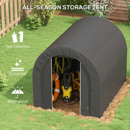 6' x 8' Outdoor Storage Shed, Heavy Duty Galvanized Steel, Dark Grey Sheds at Gallery Canada