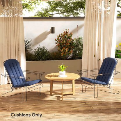 Ensemble de 2 coussins de chaise de patio, dossier haut, mousse haute densité, bleu marine