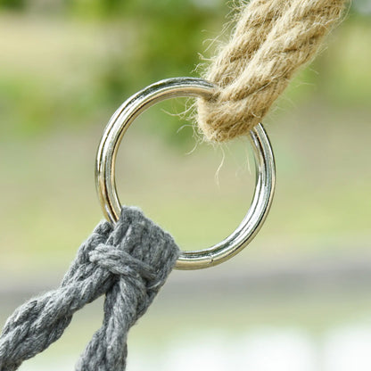 Patio Hammock Chair 2 Seat, Hanging Rope Hammock Swing Chair with Metal Frame and Cushion, Large Macrame Seat for Indoor and Outdoor 396 lbs Capacity, Dark Grey Hammock Swings at Gallery Canada