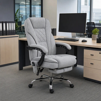 Massage Office Chair, Reclining Computer Chair, Adjustable Height, Footrest, Grey Massage Chairs at Gallery Canada