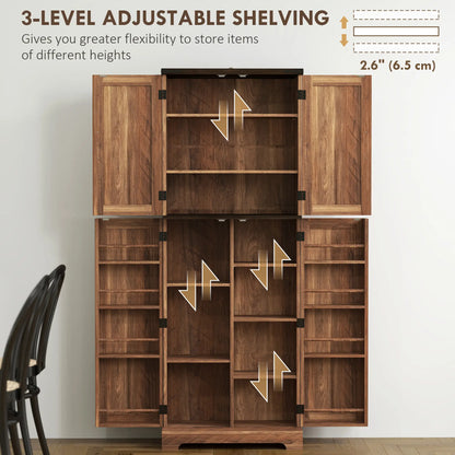 64 Inch Tall Kitchen Pantry Cabinet, Wood Grain, Brown Kitchen Pantry Cabinets at Gallery Canada